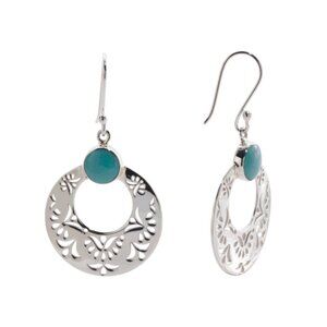 SEED & SAGE Mexico Sterling Silver With Turquoise Cut Out Earrings